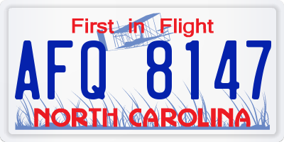 NC license plate AFQ8147