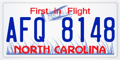 NC license plate AFQ8148