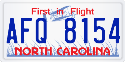 NC license plate AFQ8154