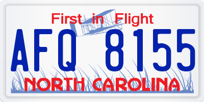 NC license plate AFQ8155