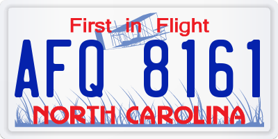 NC license plate AFQ8161