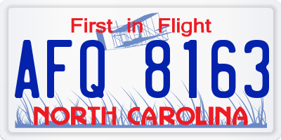 NC license plate AFQ8163