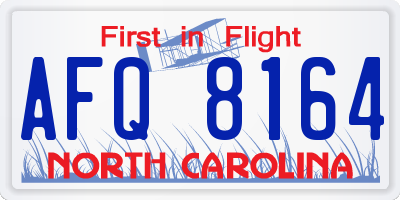 NC license plate AFQ8164