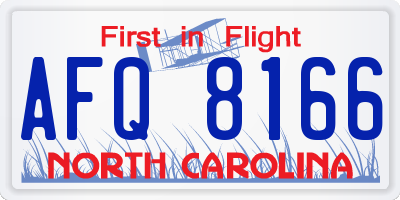 NC license plate AFQ8166