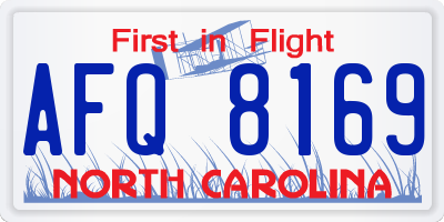 NC license plate AFQ8169