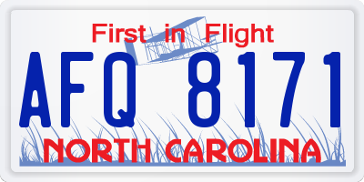 NC license plate AFQ8171
