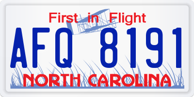 NC license plate AFQ8191