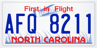 NC license plate AFQ8211