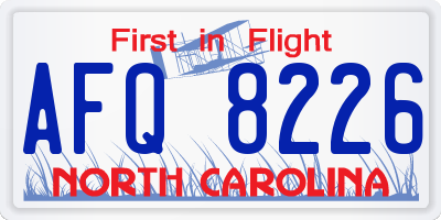 NC license plate AFQ8226