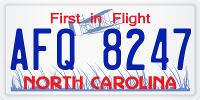 NC license plate AFQ8247