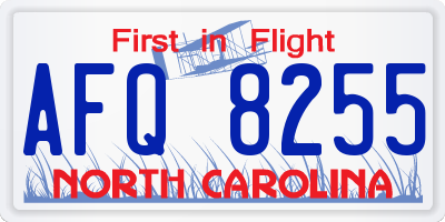 NC license plate AFQ8255
