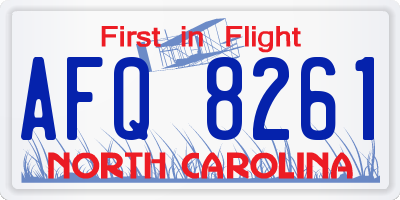 NC license plate AFQ8261