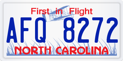 NC license plate AFQ8272