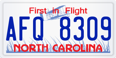 NC license plate AFQ8309
