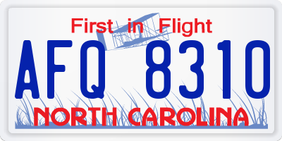 NC license plate AFQ8310