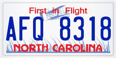 NC license plate AFQ8318