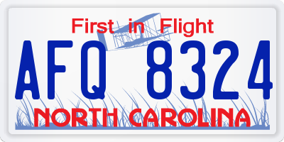 NC license plate AFQ8324