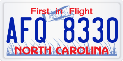 NC license plate AFQ8330