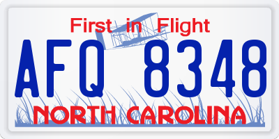 NC license plate AFQ8348