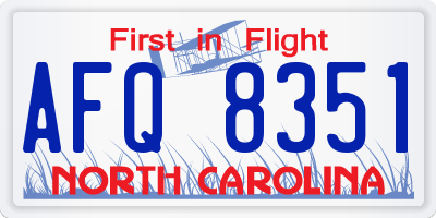 NC license plate AFQ8351