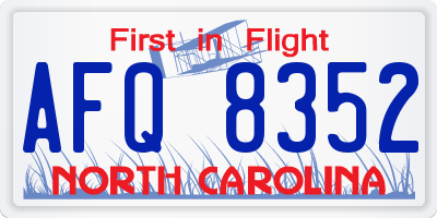 NC license plate AFQ8352