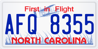 NC license plate AFQ8355