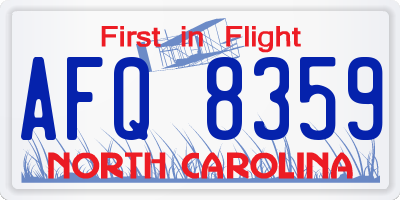 NC license plate AFQ8359