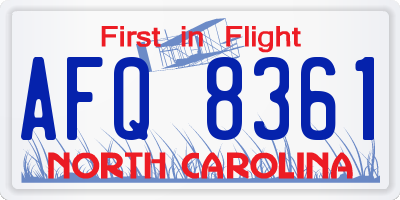 NC license plate AFQ8361