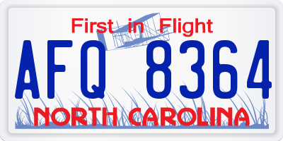 NC license plate AFQ8364