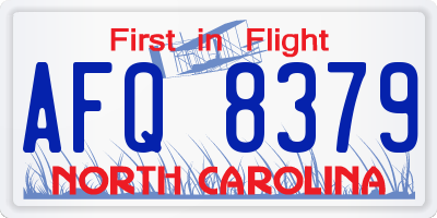 NC license plate AFQ8379