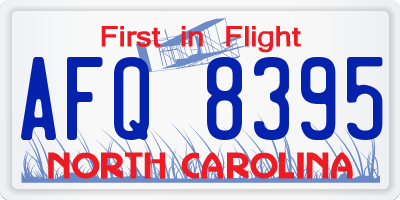 NC license plate AFQ8395