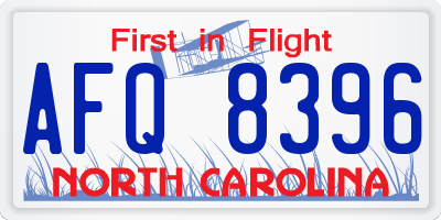 NC license plate AFQ8396