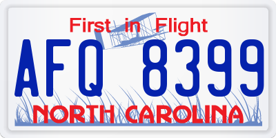 NC license plate AFQ8399