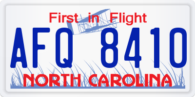 NC license plate AFQ8410