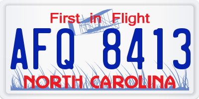 NC license plate AFQ8413