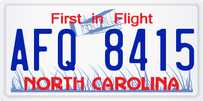 NC license plate AFQ8415