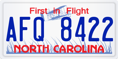 NC license plate AFQ8422