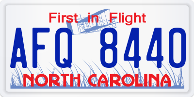 NC license plate AFQ8440