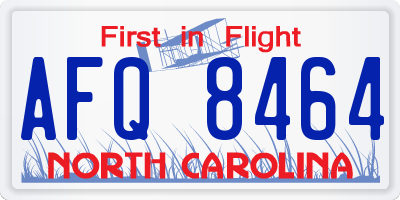 NC license plate AFQ8464