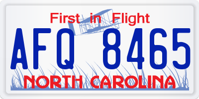 NC license plate AFQ8465