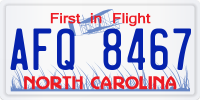 NC license plate AFQ8467