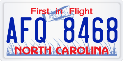 NC license plate AFQ8468
