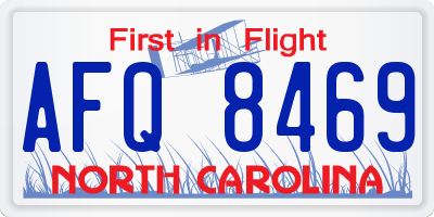 NC license plate AFQ8469