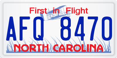 NC license plate AFQ8470