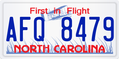NC license plate AFQ8479
