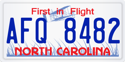 NC license plate AFQ8482