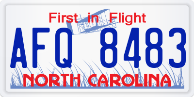 NC license plate AFQ8483