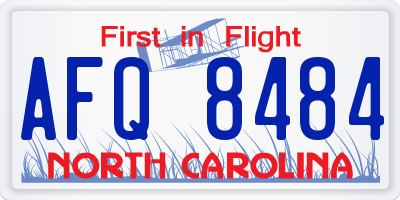 NC license plate AFQ8484