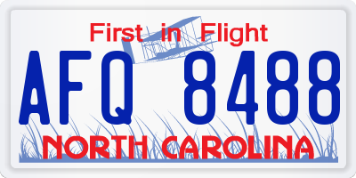 NC license plate AFQ8488