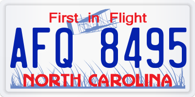 NC license plate AFQ8495